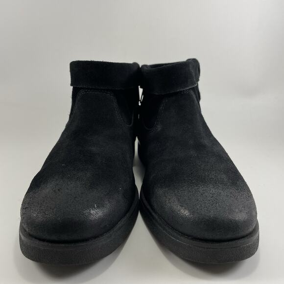 UGG Josefene Cuff Boot Black Suede Short Ankle Womens Size 10 Booties Slip On - Picture 2 of 11